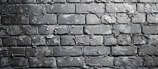 Poster - Background comprising textured grey brick wall ideal for copy space image