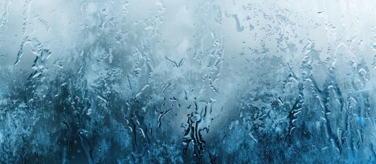 Sticker - Winter themed abstract background featuring a pattern on frosted window glass perfect for incorporating copy space image