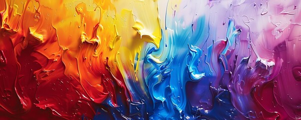 Canvas Print - A splash of paint on a canvas, its colors bleeding and blending into each