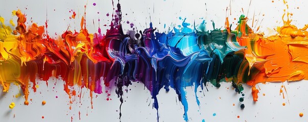 Sticker - A splash of paint on a canvas, its colors bleeding and blending into each other.