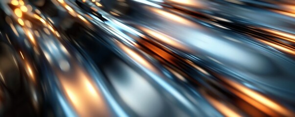 Poster - Shiny metal texture with polished finish, 4K hyperrealistic photo