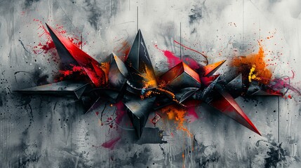 Wall Mural - Abstract Geometric Graffiti Art