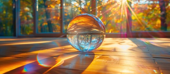 Canvas Print - Crystal Ball Reflecting Autumn Sunset