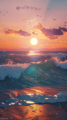 Wall Mural - sunset over the sea