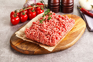 Poster - Raw minced beef uncooked meat