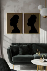 Sticker - Artistic portrait of two african woman with exotic colors