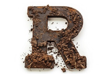 a picture of the letter r made from dirt