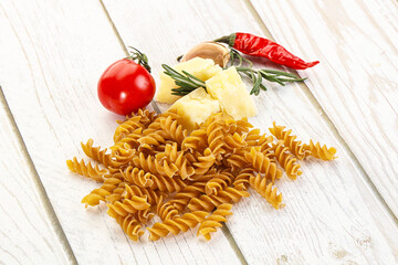 Canvas Print - Raw whole grain pasta fusilli