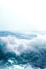 Wall Mural - Plain bright water ocean wave background Generative Ai
