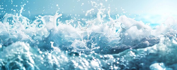 Wall Mural - Plain bright water ocean wave background Generative Ai