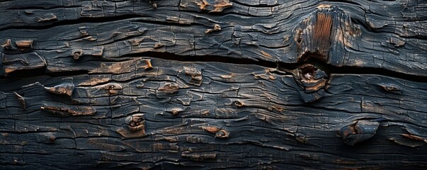 Canvas Print - A rough and weathered wooden surface, its grooves and grain telling the story of years of use.