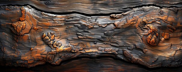 Poster - Rustic wood with natural grains, 4K hyperrealistic photo