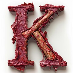 Poster - A single letter K made out of red chocolate, great for Valentine's Day or Easter-themed images