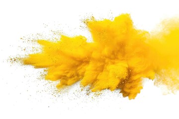 Wall Mural - A yellow powder cloud flying in the air