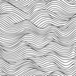 © Aisyah Faiha - Abstract Wavy Line Pattern, Black & White Seamless Texture