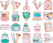 © Dian - Set of cute cat stationary for back to school.Aesthetic stickers of lovey baby cat stationary for study.