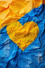 Sticker - Ukraine flag Heart, Support, background Generative Ai