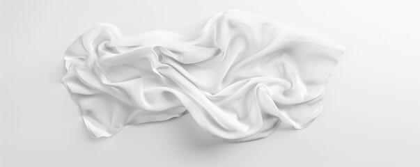 Wall Mural - Isolated white fabric napkin on white background mockup, 4K hyperrealistic photo