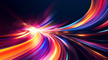 Wall Mural - illustration light speed type curve colorful and vibrant for internet speed of 5G