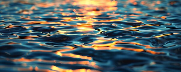 Sticker - Rippling Water Surface Texture Background, 4K hyperrealistic photo