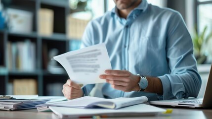 Poster - The man reading documents