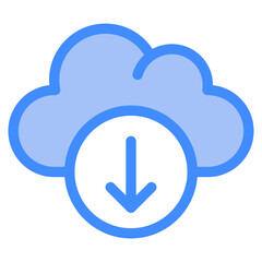 Sticker - download, cloud, Cloud Service, networking, information technology Icon