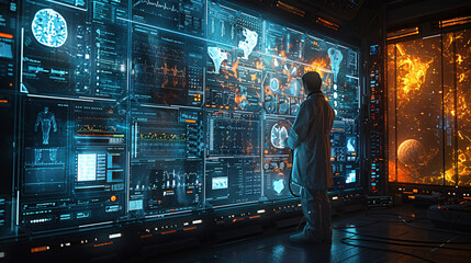 Wall Mural -  Picture a scene of medical technology and innovation 