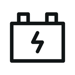 Canvas Print - Car accumulator UI icon, electric car battery minimal line vector symbol