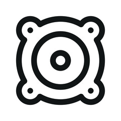 Sticker - Car speaker UI icon, car audio minimal line vector symbol