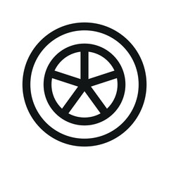 Wall Mural - Car wheel UI icon, alloy wheel minimal line vector symbol