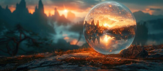 Sticker - Crystal Ball Sunset Landscape