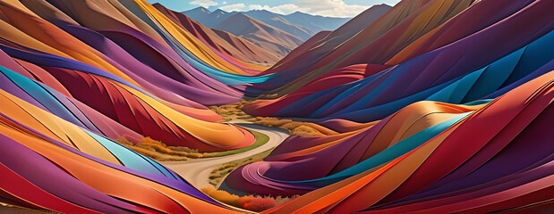 colorful texture on mountain