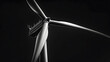 © Daniel - close up of wind powered energy blade, black and white, black background, depth of feild