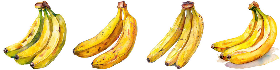 Wall Mural - A series of bananas are shown in different stages of ripeness