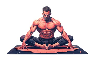 Wall Mural - man doing yoga