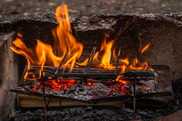 Sticker - 焚き火　Quiet bonfire at the campsite