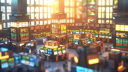 Fototapete - Futuristic Stock Exchange Trading Floor.