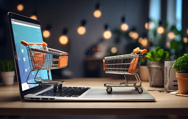 Online Shopping Portal on Laptop, Shop from Home with Ease | E-commerce online shopping concept