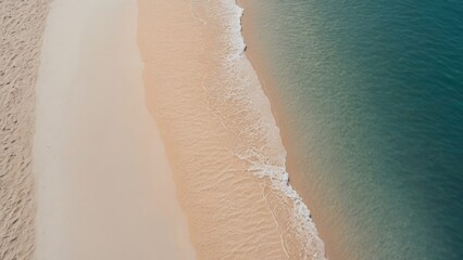 Wall Mural - Aerial view of beautiful tropical beach with white sand and turquoise water