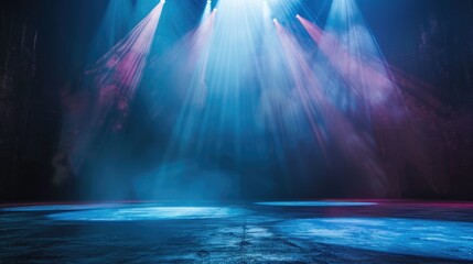 Wall Mural - Empty stage with light beam close up