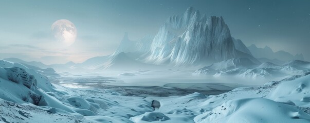 Wall Mural - tranquil tundra and frozen frontier, 4k hyperrealistic photo