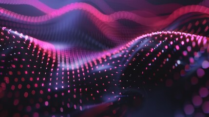 Wall Mural - abstract data technology background with interconnected dots and lines on dark surface - 3d renderin