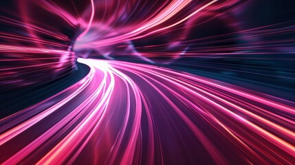 Sticker - dynamic flowing speed lines technology background with futuristic design elements in blue tones, per