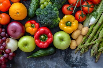 Wall Mural - Vibrant Array of Fresh Fruits and Vegetables