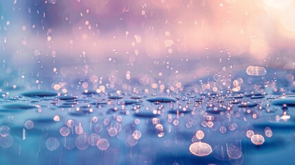 Aufkleber - A close-up of sparkling water droplets on a smooth surface.
