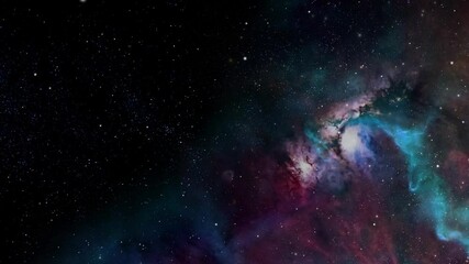 Wall Mural - glowing nebula in the darkness of space, space background 4K