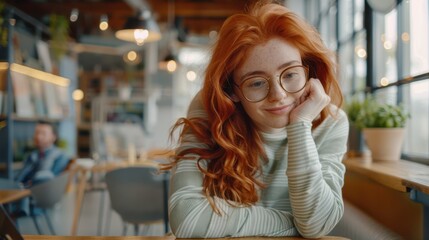 Wall Mural - The Woman with Red Hair