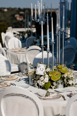 The elegant wedding table ready for guests.