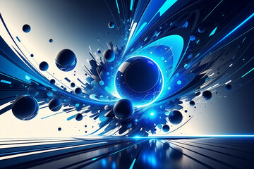 Wall Mural - Blue technology swirl space sense background