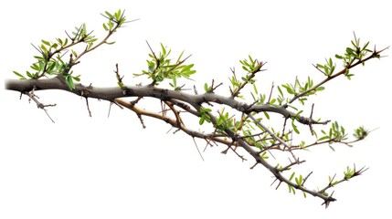 Canvas Print - A bird sitting on the branch of a tree, possibly searching for food or resting